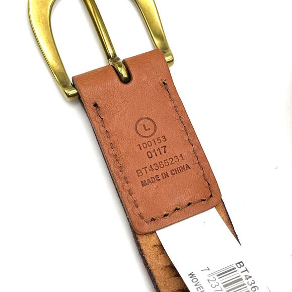 Fossil Fossil Leather Belt Woven - Braided unisex Cognac brown brass buckle main image 10